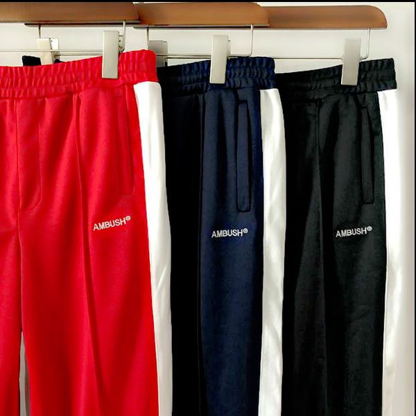 

ambush 19ss men pants pencil pants casual trousers men joggers ab sweatpants elastic waist male trousers hip hop cotton pants promotion, Black