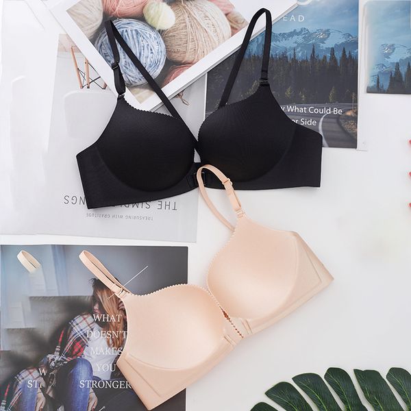 

2019 summer new style women's underwear anterior cingulate non-steel ring bra push up comfortable cross-back bra, Red;black