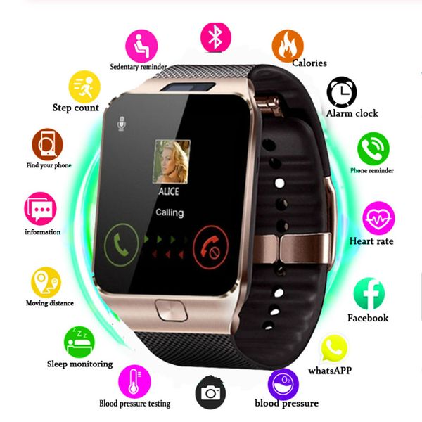 

new smartwatch intelligent digital sport gold smart watch dz09 pedometer for phone android wrist watch men women's satti, Slivery;brown