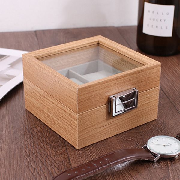 

wooden watch box organizer storage for clock watches display case holder storage jewelry boxes gift, Black;blue