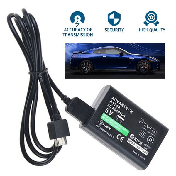 

us plug for sony ps vita psv ac power adapter supply convert charger + usb data cable