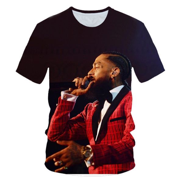 

nipsey hussle mens 3d printed tshirts rapper fashion short sleeves tees designer pullover casual male clothing, White;black