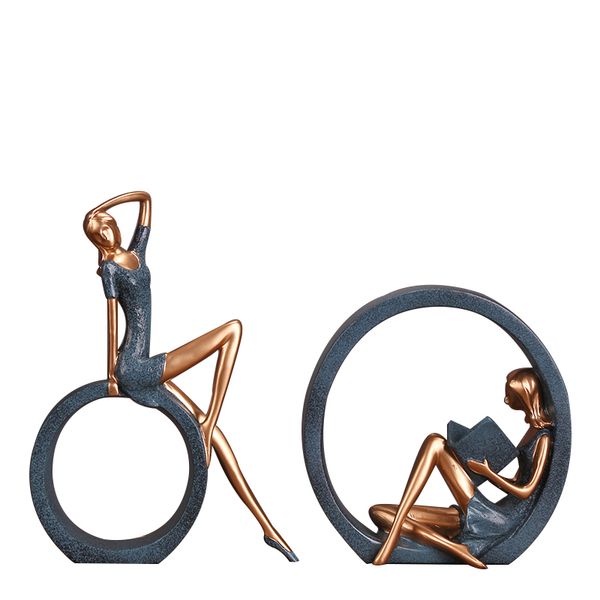 

fashion bonny lass figurine handmade resin campus girl statuette favourite ornament craft for room decoration and souvenir gift