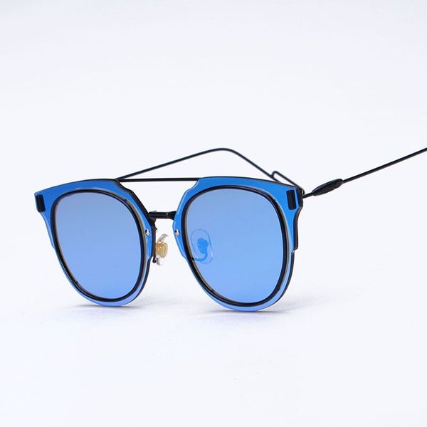 

8810 retro circular spectacle frames for men and women with flat lens sunglasses, Pink;blue