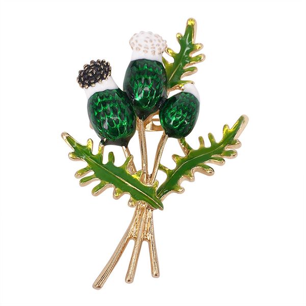 

diy новый цветок одуванчика брошь esthest окрашенные капли масла завод pin куртка свитер аксессуары женщина, Gray