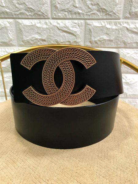 

High grade female belt ladie fa hion ca ual gold buckle wide belt black and red body with good quality 7cm 2019 ale