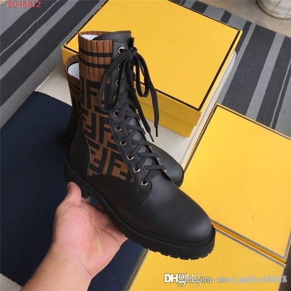 

классическая женская обувь письмо вязание высокого верха мартин сапоги в ботильоны, низкий каблук шнуровке с женщинами сапоги с размером кор, Black