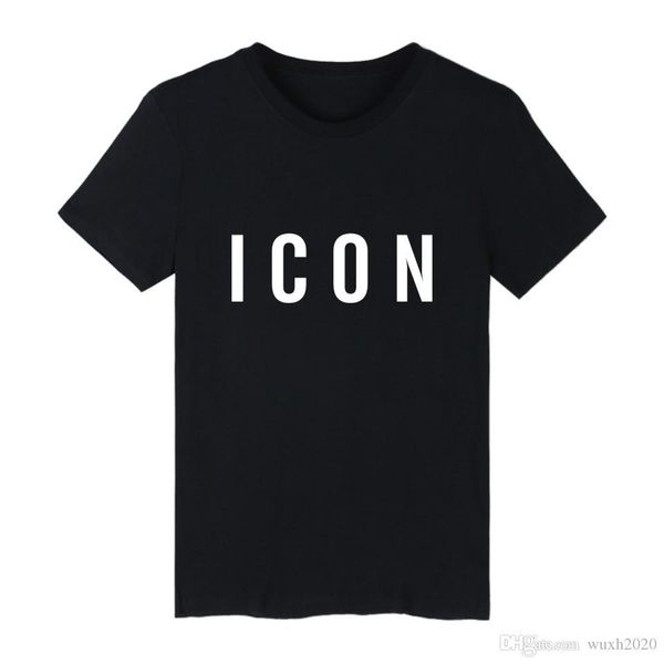 

drop shipping new fashion brand icon t shirt men casual print with icon hip hop cotton short sleeve tee shirt 3xl, White;black