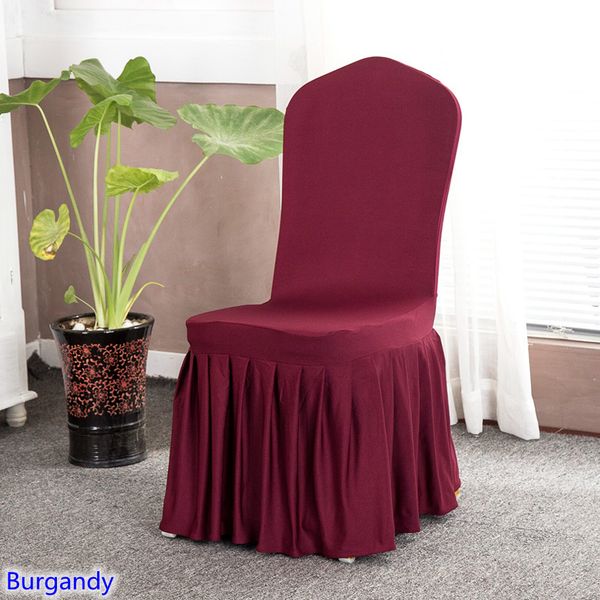 

17 colours skirted chair covers spandex lycra universal ruffled chair covers wedding l banquet decoration ruched thick