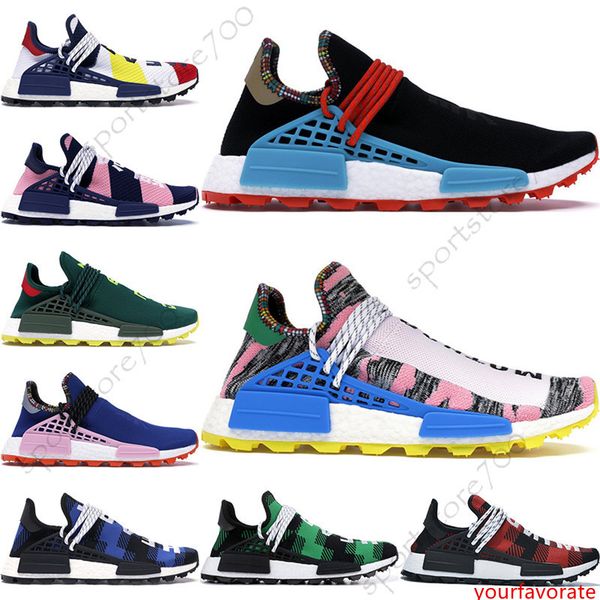 

hu pharrell nmd human race mens running shoes with pharrell williams sample yellow core black sport designer shoes women sneakers 36-47
