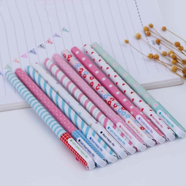 

New 10 Pcs/Color Gel Pen Stationery Korean Flower Canetas Escolar Papelaria Gift Office School Supplies, Multi-colored