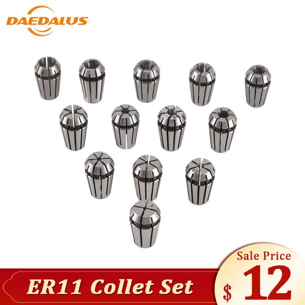 

daedalus 13pcs spindle er11 drill chuck collet 3.175mm collect er11 1/8 8 6mm kit collet for cnc lathe engraving machine