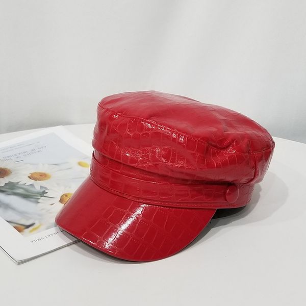 

weishang 004 женщин способ кожезаменителя плоского navy шлет девушка вскользь восьмиугольная hat берет cap, Blue;gray