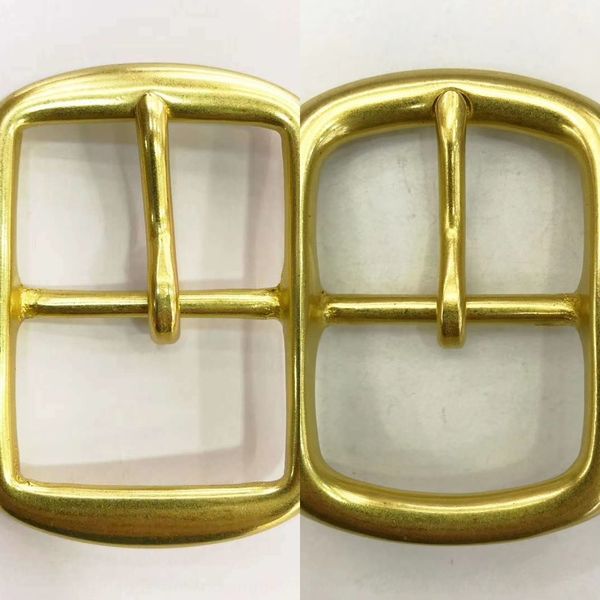 

4.0 solid pure brass japanese belt men's pin buckle trousers belt head copper pointed buckle, Slivery;black