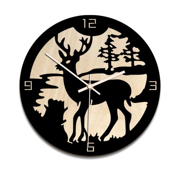 

wall clock nordic quartz 28cm elk wall clock for living room silent movement watch modern design