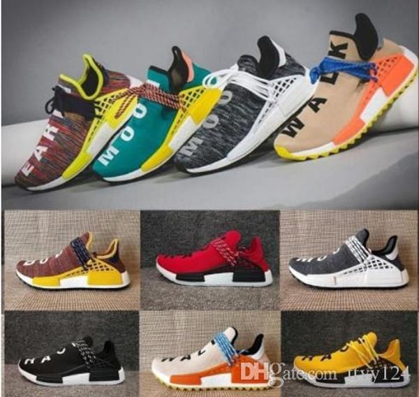 

With box 2019 human race hu trail pharrell william men hoe for men women yellow red nerd black runner port neaker de igner