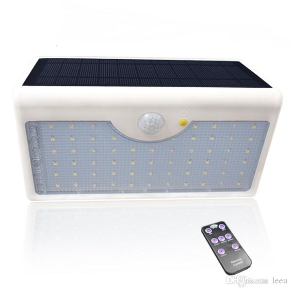 

solar light 1300lm 60 led 5 modes with controller ip65 waterproof solar power lamp for outdoor garden wall fence yard