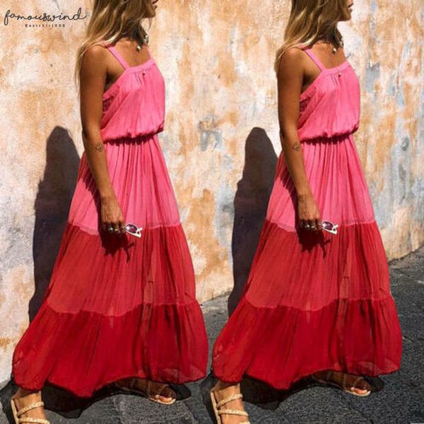 

2020 fashion style summer new womens boho maxi pleated dress lady evening party patchwork casual sashes beach dress sundress, Black;gray