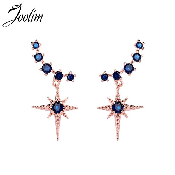 

11.11 new navy blue starburst drop earring fashion copper earring wholesale high end jewelry, Silver