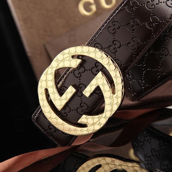 

2019 leather belt men's and women's leather belt fashion wild belt length 105-125cm, Black;brown