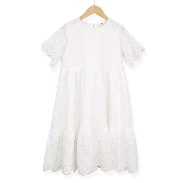 

девушки кружевного платья flare sleever линия белого платье l5.20, Red;yellow