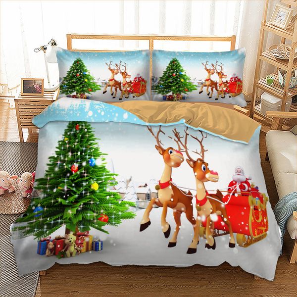 

merry christmas bedding set 3d cartoon santa claus duvet quilt cover with pillowcases twin  king size 2019 new year