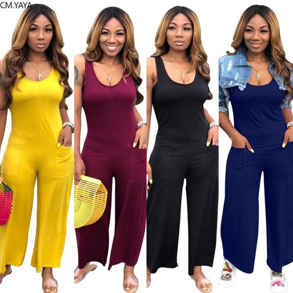 

women's jumpsuits & rompers summer autumn women sleeveless o-neck staight ankle length jumpsuit fashion vintage sporting romper playsui, Black;white