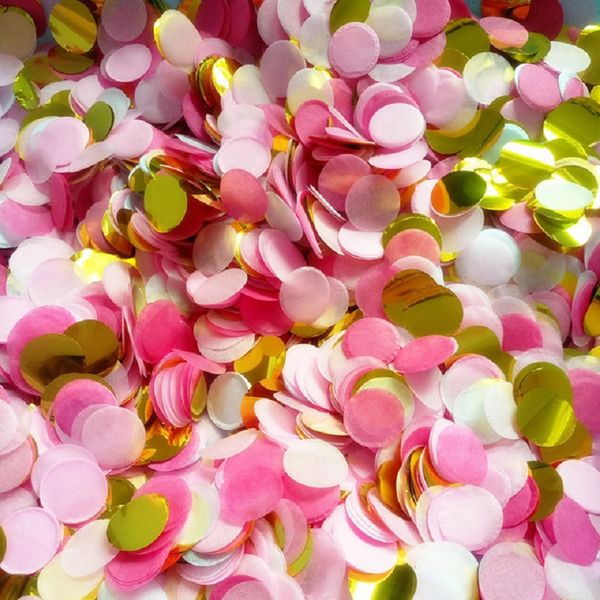 

10g per bag 1 inch(2.5cm) bright colors mixed round tissue paper confetti wedding party table decorations