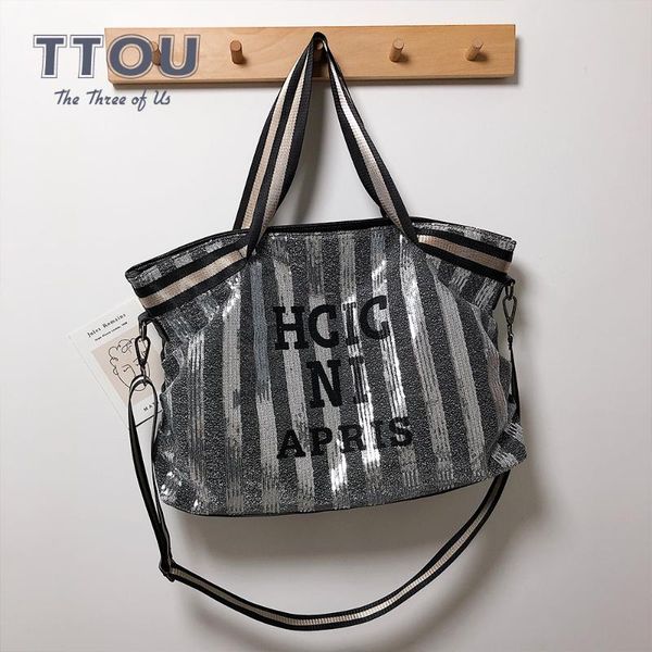 

new arrivals fashion women bag sequin large capacity female handbag trendy letters ladies travel shoulder crossbody bags