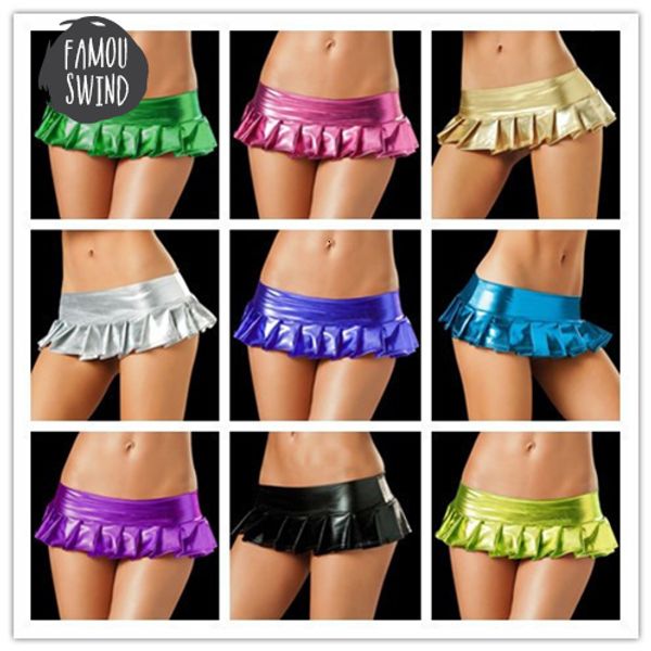 

colors candy women latex color suit pole dance clubwear patent pu leather a line micro mini set nightclub, Black