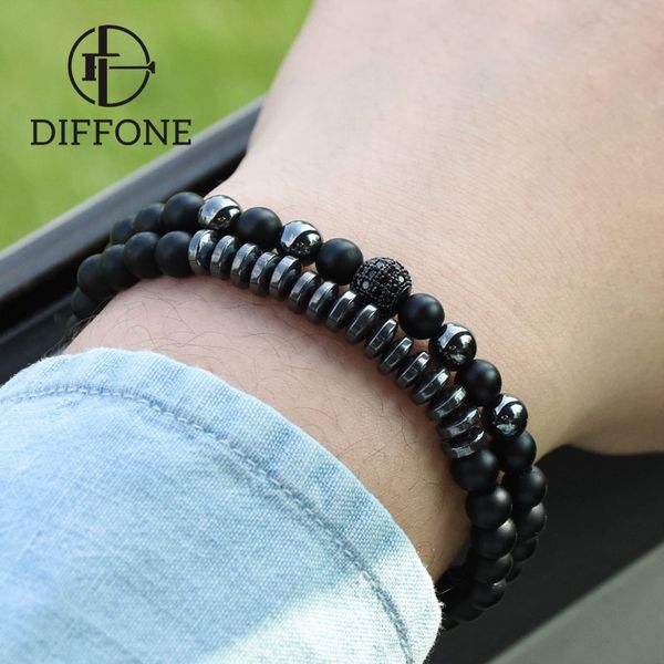 

diffone 2pcs/pair 2020 trendy bracelets male femme 6mm real natural lava obsidian tiger eye stone braslet paired braclet lovers, Golden;silver