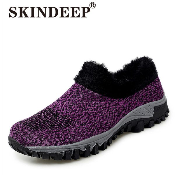 

skindeep fashion casual mesh tide shoes ladies outdoor snow large size casual cotton shoes, Black