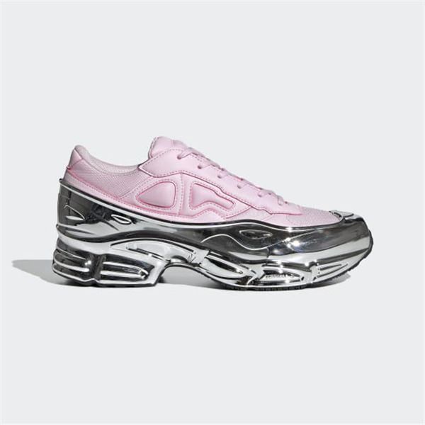 

women sneaekers raf simons oversized sneaker, ozweego shoes in silver metallic dip effect sole sport trainer multicolor size 35-40, Black