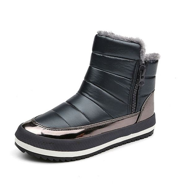 

2018 shoes feminina black white red female snow boots winter boots women flat waterproof size 35-40