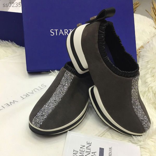 

2020 new elastic sheep suede elastic round head europe and america fashion flat bottom personality casual sports women's single, Black