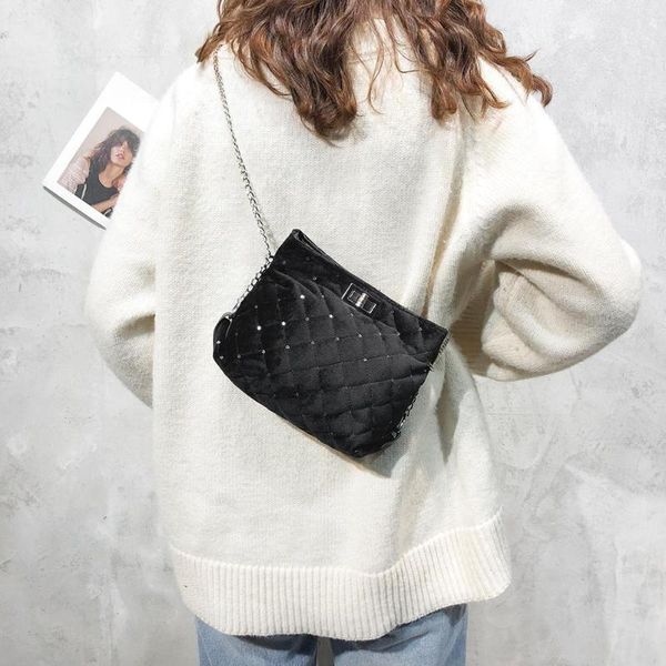 

цепочка золото бархат ведро сумки женщины crossbody партии кошелек ромбические сумки на ремне для украшения покупок путешествия