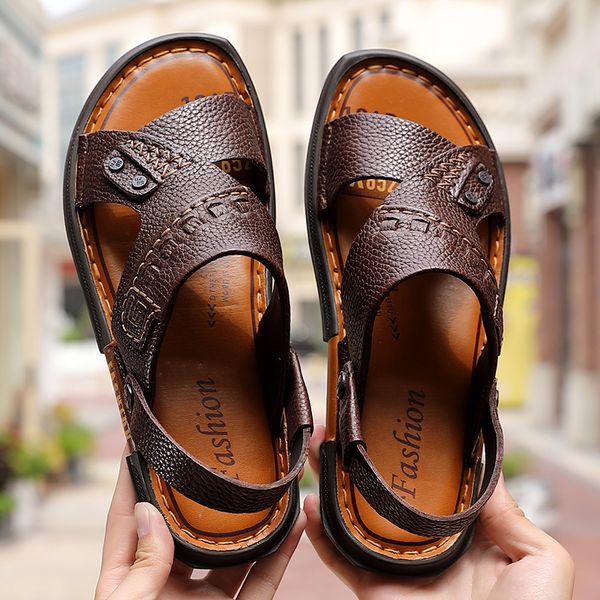 

men sandals summer classic fashion casual slippers soft roman comfortable walking footwear indestructible breathable flip flops, Black