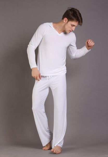 

wholesale-white men's pajamas comfortable casual bathrobes sleeveless viscose hooded robe homewear mens sleepwear lounge clothes, Black;brown