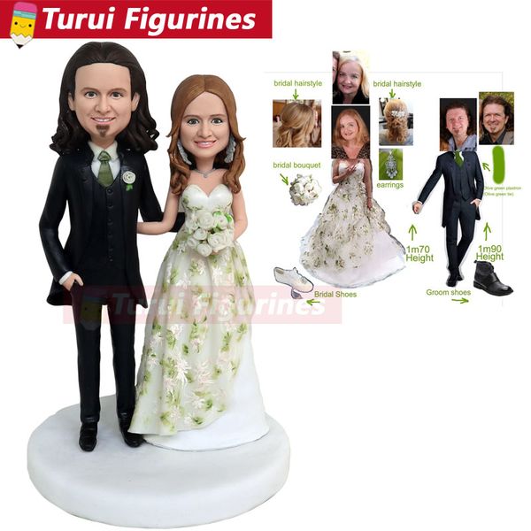 

wedding cake er figurines custom bobblehead couple figurine people face sculpture home decor little statue real person