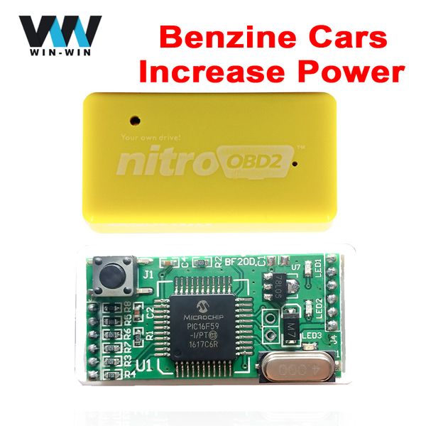 

nitroobd2 ecu chip tuning box for benzine cars yellow nitro benzine plug & drive obd obd2 more power more torque
