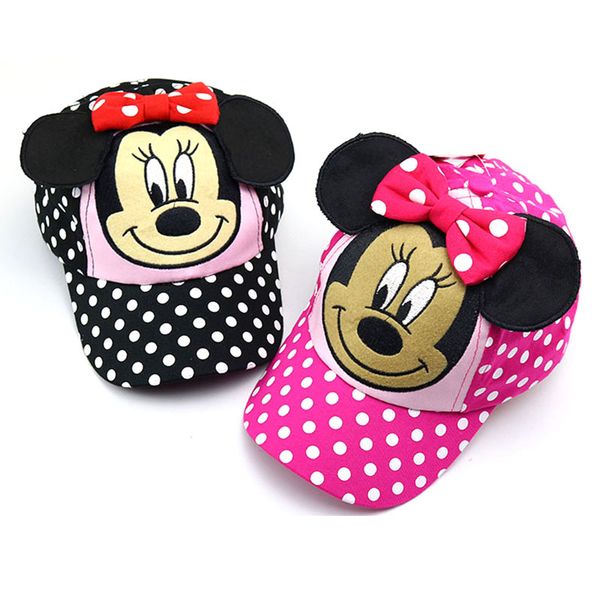 

2019 spring summer baby hat cartoon wave point baseball cap korean version girl bow hat kids snapback newborn pgraphy props, Yellow