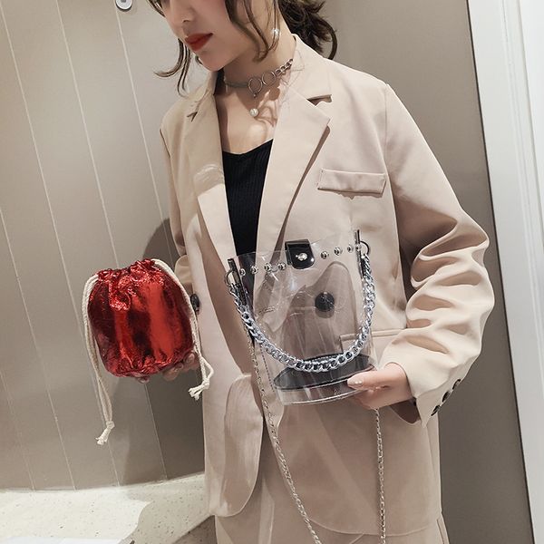 

2020 new shoulder bag women's korean version of the bucket bag can be portable fashion multi-function mini messenger ladies
