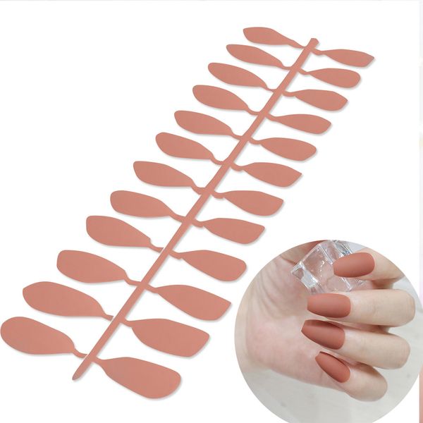 

classic matte nails square frosted false fake nails full cover press on artificial ladies finge nail art decor, Red;gold