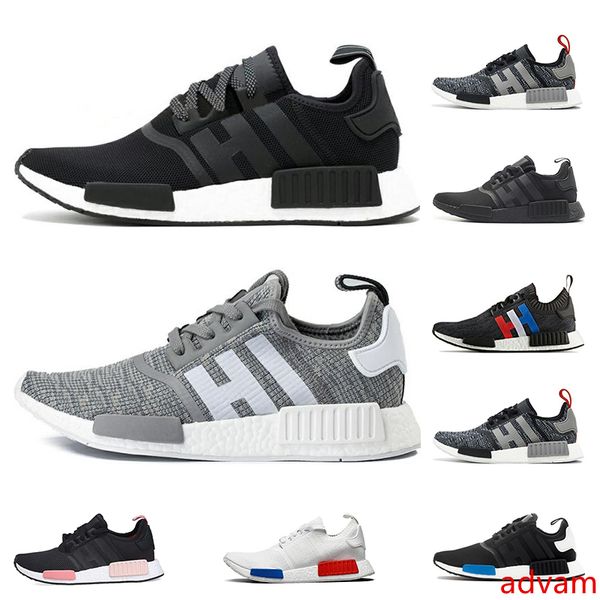 

2019 nmd r1 primek classic oreo triple black white pink running shoes for men women runner trainers sports sneaker breathable size 36-45