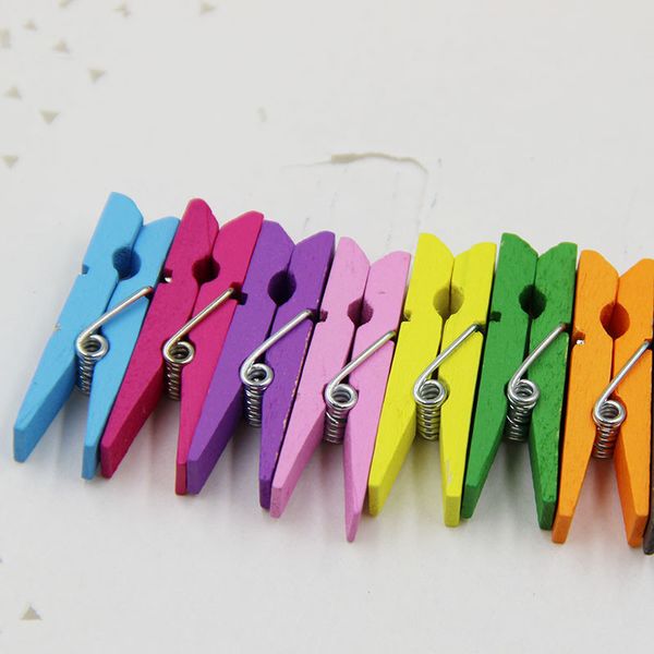 

50 pcs wholesale very small mine size 25mm mini natural wooden clips for p clips clothespin craft decoration clips pegs