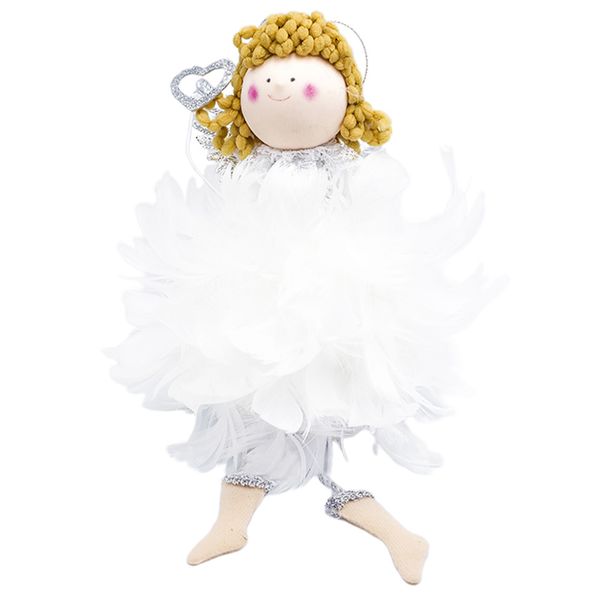 

festival children christmas doll decoration hanging ornaments girl gifts fake feather angel bedroom non-toxic lovely toys party