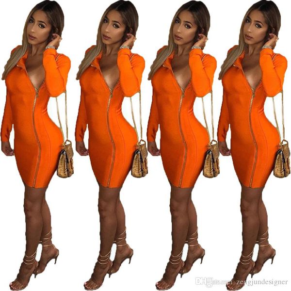 

летние женские оранжевые bodyon платья дизайнера с длинным рукавом ночной клуб стиль sexy женский одежда мода повседневная одежда, Black;gray