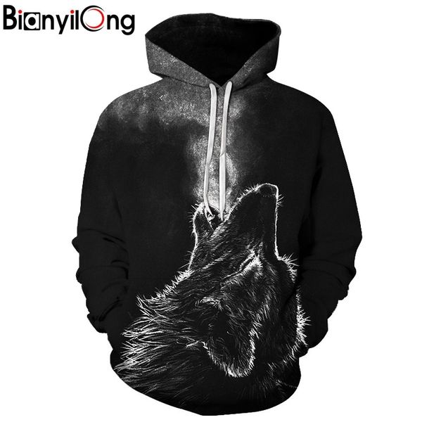 

bianylong native 3d hoodies men women sweatshirts wolf hoody black tracksuits harajuku pullover streetwear coat 2018 drop ship
