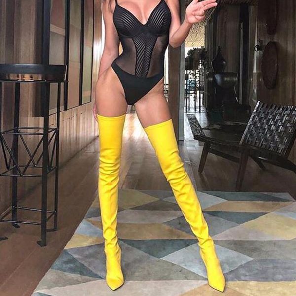 

doratasia brand design plus size 48 over the knee boots thin high heels shoes woman pointed toe party shoes women boots, Black