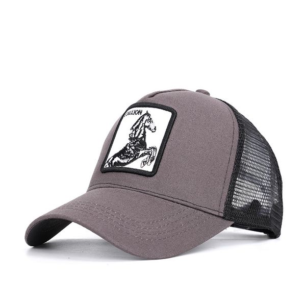 

direct selling cotton go new animal wolf-head embroidered baseball net cap for spring and summer 2019, Black;white